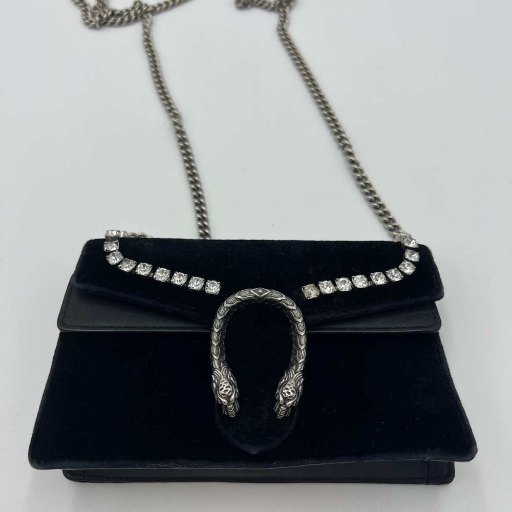 Gucci Velvet Crystal Super Mini Dionysus Bag